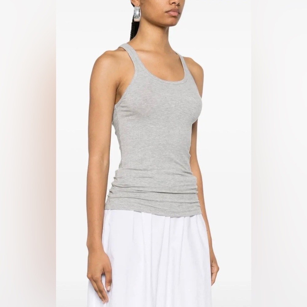 AGOLDE Zane Ribbed Modal Blend Heather Grey Scoop Neck Tank Top Size XS- NWT